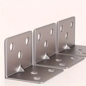 L-shaped stainless steel sturdy heavy duty brackets, 90-degree angle fixing plates, furniture connectors, support brackets for shelves and cabinet hinges, with screws for wall fixing