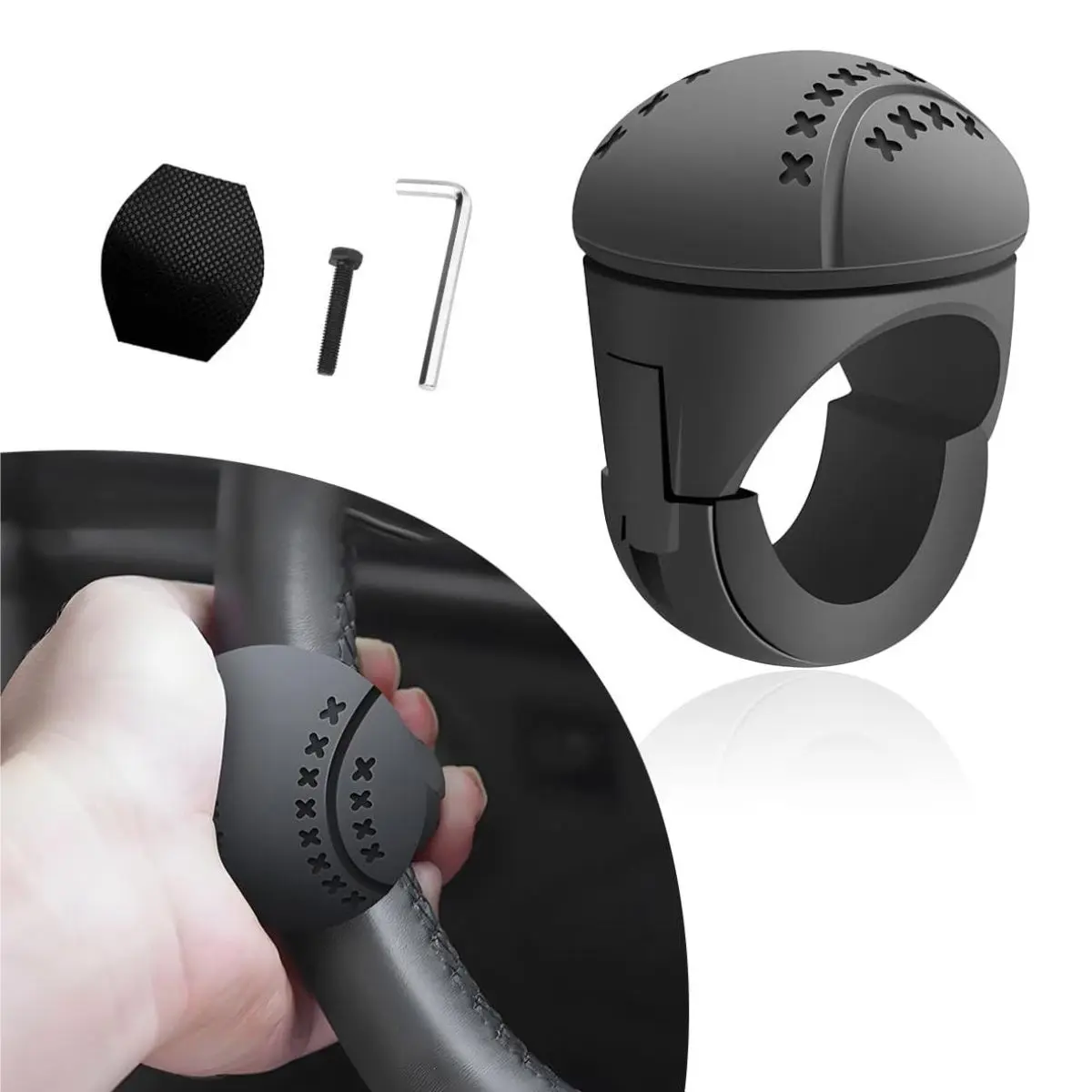 Steering Wheel Spinner Knob – 360° Rotatable Anti-Slip Silicone Handle for Car & Truck