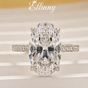 Effinny Jewelry 7.0ct Oval Cut Engagement Ring, 925 Sterling Silver Promise Ring, 5A Cubic Zirconia Women's Ring for Travel, Wedding,