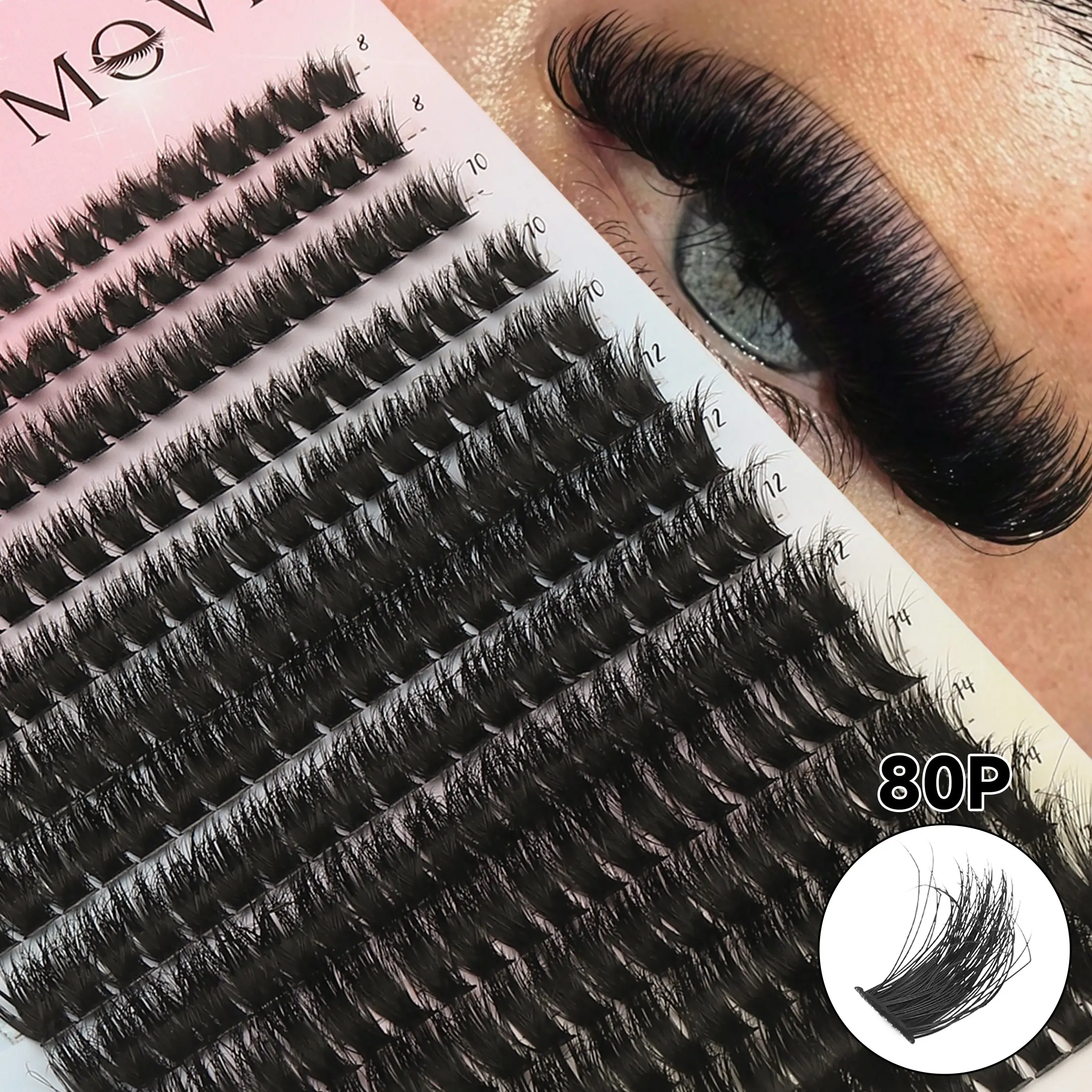 280pcs Voluminous Eyelash Clusters, 80D Single Fiber Lashes, D Curl, 10-18mm, Ideal for Travel, Daily Wear, Weddings, Parties, Gifts, Eyelash Extensions, Voluminous False Eyelashes, Volume Eyelashes