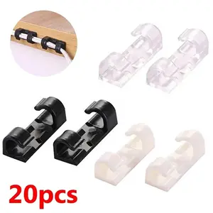 Desktop Cable Clips 3-Pack — Cord Holder for USB & Charging Cables, Office Desk Organizer