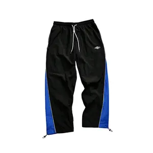 Men's Parachute Track Pants Baggy Sweatpants Casual Workout Athletic Joggers with Pockets