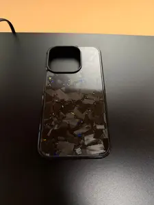 IPhone 15 Pro Forged Carbon Phone Case With Gold And Blue Flakes