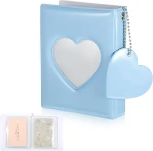 1 love photo card book, 7.62cm mini album heart-shaped card binder pendant, 32 pockets kpop photo card binder, suitable for collecting celebrity chasing photos