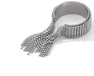 Silver-Tone Chain Fringe Adjustable Ring