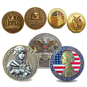 USA 250th Anniversary Commemorative Coin, Patriotic Eagle Design Metal Coin Souvenir, Female Veterans Challenge Coin, History Gift for Coin Enthusiasts, Adults