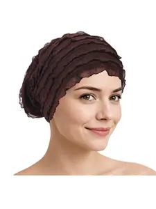Spring Autumn Women's Korean Style Versatile Cycling Beanie, Postpartum Hat, Headscarf, Ventilated Cap, Pull-On Hat