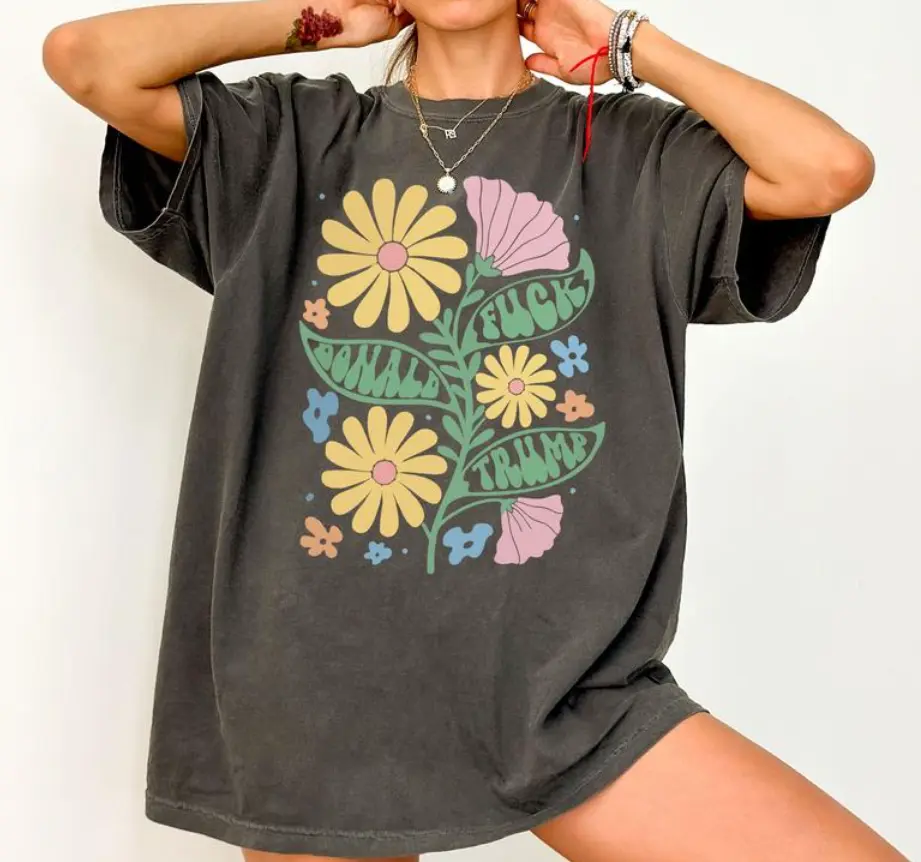 Subtle Fuck Trump T-Shirt, Anti-Trump, FDT Shirt, Political Protest Gifts, Democrat Statement Shirt, Funny Progressive Graphic Tee, Top Womenswear