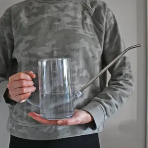 Simply the Best Houseplant Watering Can 1 Liter Clear Plastic with Precise Nozzle for Easy Indoor Plant Care Garden Accessories