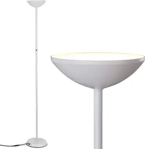 SkyLite LED Floor lamp, Torchiere Super Bright Floor Lamp for Living Rooms & Offices - 3 Way Dimmable Tall Torch Lamp, High Lumen Standing Pole Lamp for Bedroom Reading - White