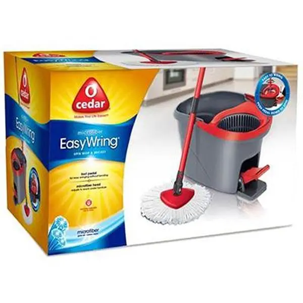 212 MAIN Easy Wring Spin Mop Set with Bucket System, Pedal Operation, Microfiber Mop Head, Telescopic Extendable Handle, Efficient Spin Mechanism, for Home Floor Cleaning (Extendable Table Compatible)