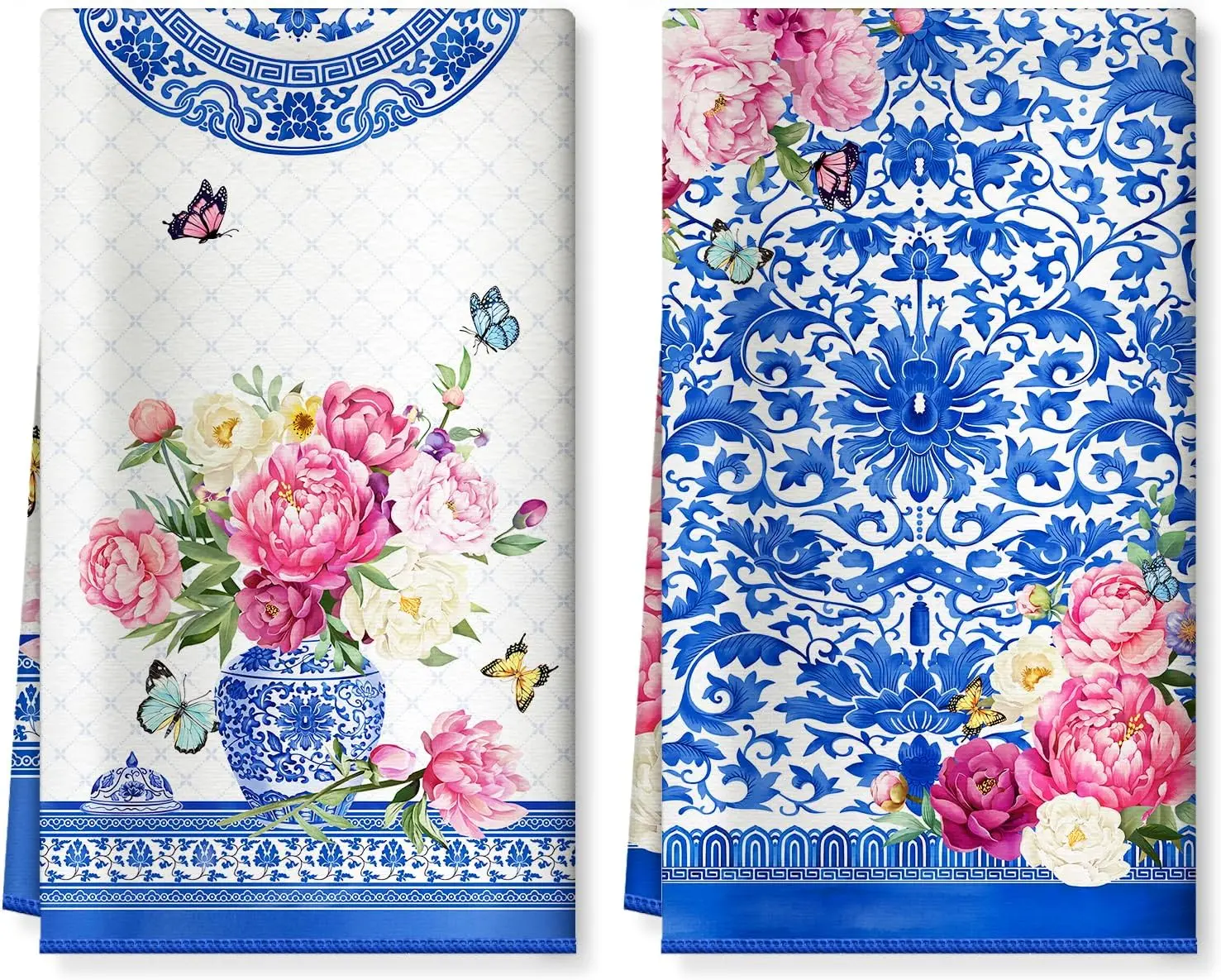Floral Microfiber Kitchen Towels, Soft Absorbent Hand Towel 15.7  23.6 inch, Thick Dish Cloth for Party Anniversary Holiday Decoration Housewarming Gifts