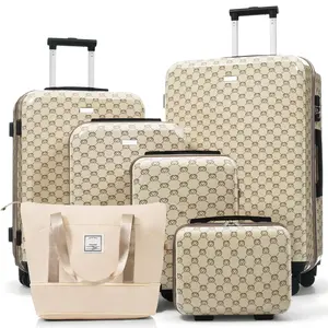 6-piece TSA lock hard luggage set, 14/16/20/24/28 inches+expandable storage bag, ABS durable and lightweight, 360° smooth universal wheels, adjustable pull rod, travel super worry free, versatile for long and short distances