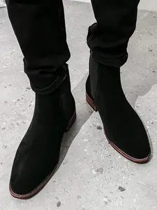 Men's Minimalist Fashionable Suede Boots, Casual Comfortable Boots for Daily Wear, Fashion Shoes for Party, Daily Clothing Decor for Men, Boy, Casual Warm Boots