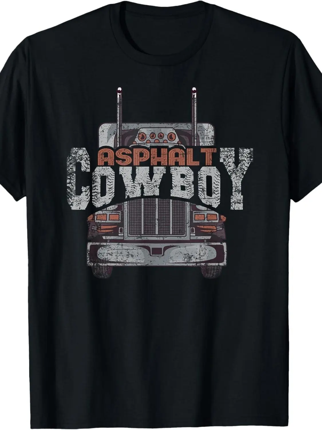 Asphalt Cowboy Cool Truck Driver Design Trucker T-Shirt Menswear Unisex Tee