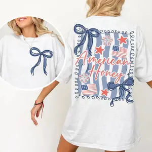 American Honey Coquette 4th Of July T Shirt, Girly Memorial Day T Shirt, Vintage Usa T Shirt, Independence Day T Shirt, Land Of The Free, Merica 4th Of July T Shirt, 4th Of July Outfits For Women, 4th Of July, 4th Of July Shirt, 4th Of July Shirt Unisex..