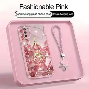 Suitable for [Galaxy A03s] high-end phone case，a beautiful four-leaf clover lanyard is included,printed case, no glitter，high-end crystal clear gourd, bringing you good luck，a variety of colors are available for you to choose from YM99