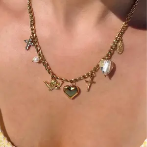 EVRY JEWELS Gold or Silver Plated Women's Icon Charm Necklace