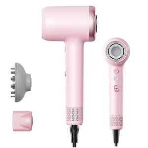 CESTVEEL Pro Negative Ion Hair Dryer with Diffuser - 110000 RPM Motor, 3 Speeds, 3 Temperatures, US Plug, Fast Drying for Reduced Damage & Frizz Smoothing, Pink