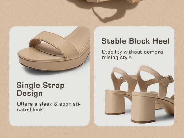 DREAM PAIRS Women's Platform Heels Block Chunky Open Toe Ankle Strap Heel Fashion Wedding Party Dress Sandals Shoes  Girl Summer Flatform Pu Parent Footwear comfy  sandals
