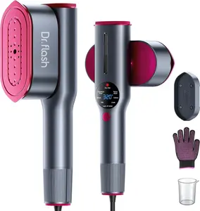 DRFLASH 2-in-1 Steamer & Iron for Clothes,15s Fast Heat-up 1200W Portable Handheld Garment Steamer,Travel Size with Large Ceramic Heat Panel,Quick Wrinkle Removal,110V-120V