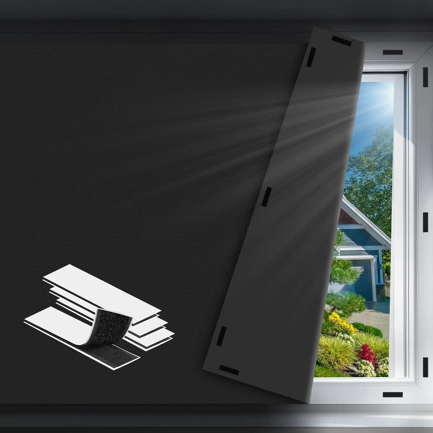 Blackout Curtains for Bedroom - 79" x 57" Portable Blackout Blinds Curtain for Any Windows Blackout Curtains for Bedroom - 79" x 57" Portable Blackout Blinds Curtain for Any Windows