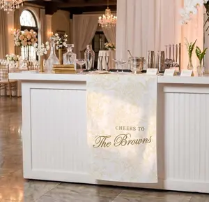 Custom Unique Timeless Wedding Welcome Sign, Fabric Bar Menu Banner, Linen Cotton, Personalized Name Date, Romantic Ceremony sign decor, Wedding sign