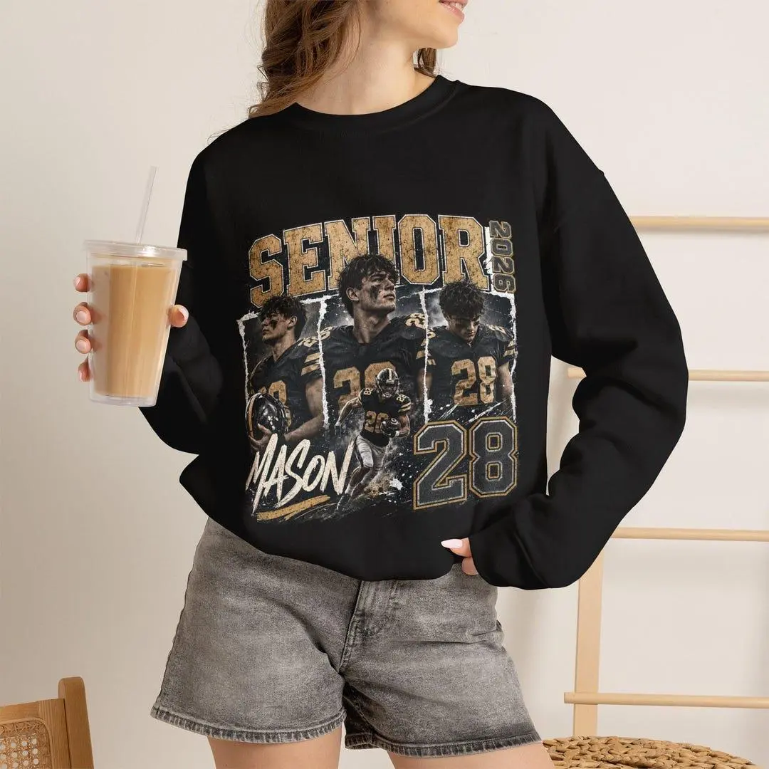 Custom Football Player Photo Shirt, Personalized Football Mom Sweatshirt, Custom Game Day Apparel, Sports Fan Gift