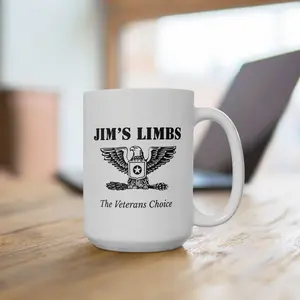 Jim's Limbs Coffee Mug with Handle Unique Design 11oz & 15oz Vault Dweller Special Edition for Coffee Lovers