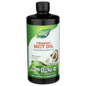 Nature's Way Organic MCT Oil Coconut 30 fl oz Pure Cellular Energy & Brain Fuel 100% Coconut Sourced No Palm Oil Keto Paleo Friendly