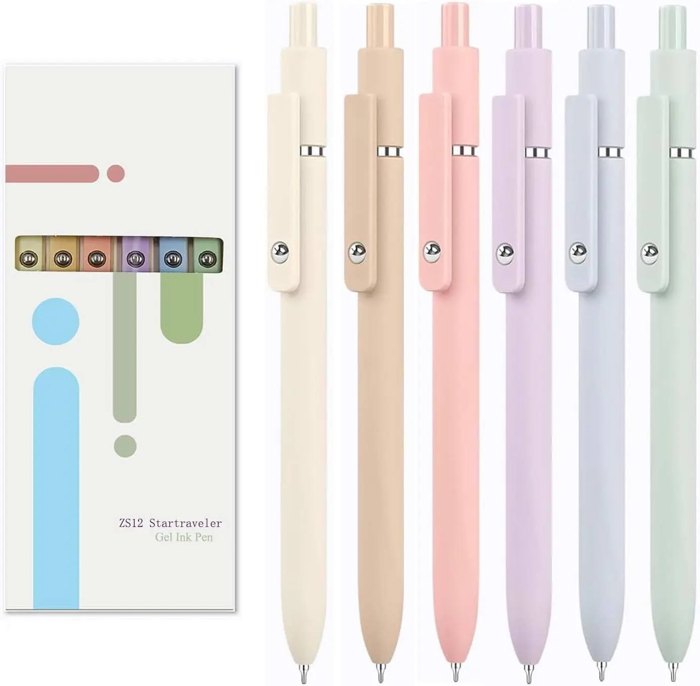 6 Pack Cute Gel Pens – 0.5mm Fine Point Smooth Writing Pens, Aesthetic Pens for Journaling, Note Taking & Planner Use, Quick Dry Ink Pens for Office, School Supplies, Study Essentials and Gifts for Women