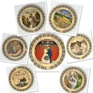 Photo Cribbage Board Gift, Logo, Personalized Round 4 Track Color Cribbage Board, Unique Cribbage, Your Design, Your Custom Image with Text