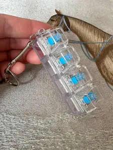 LED Keyboard Keychain Fidget Toy, Cute Keychain, Crystal Press Sensory Toy with Click Sound, Creamy Taste, Quiet Stress Relief for Adults and Kids