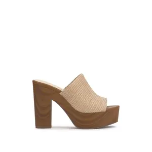 Shelbie Platform Slide in Natural Raffia