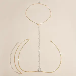 An elegant vintage-style women's body chain--a back chain with delicate pendants, suitable for parties, dinners, the beach, and everyday wear--is a charming accessory for all seasons and an excellent decoration for the beach handmade jewelry spiritual
