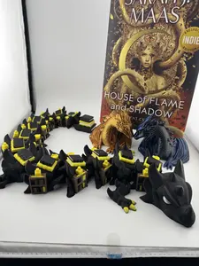 Fantasy Book Dragon Articulated Dragon Figure - Giant 2ft Bookish Dragon Decor - Cozy Reader Shelf Pet - Library Dragon - Fantasy Reader Gift