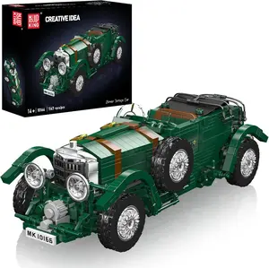 Mould King 10166 Technik Oldtimer Sports Car Clamping Blocks 1147 Pieces Vintage Racing Car Model Assembly Kit Building Block Construction Vehicle STEM Projects for Learning Children