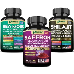 PARROX Internal Wellness Trio - Sea Moss, Shilajit, & Saffron All-in-One Supplement with Extra Strength Ingredients - MADE IN USA