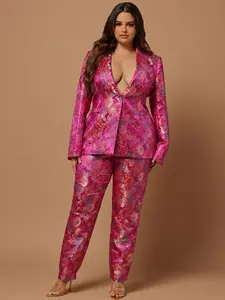 Pretty In Pink Embroidered Suit Set - Fuchsia