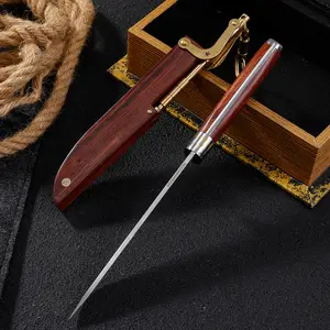 Household fruit knife, chef's blade, cutting vegetables, meat, and cubes, with a wooden sheath for convenient and quick storage