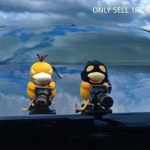 1pc Duck Car Ornament, Fun Gatling Gun Duck Figurine, Creative Car Dashboard Decor, Cute Anime Style Interior Accessory, Unique Gift