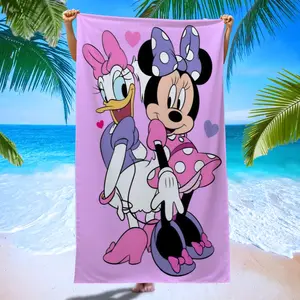 Minnie Mouse Beach Towel, Ultra Soft and Quick-Dry Microfiber, Ideal for Pool Parties and Summer Vacations, Sand and Sun Resistant