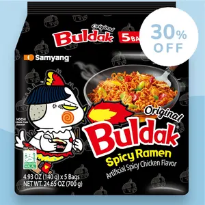 [5 pack]Korean Buldak Stir-Fried Ramen - Hot Chicken Flavor, 4.94oz