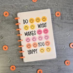 Do What Makes You Happy daily self care check in Journal, 5.5x8.5 disc bound Journal