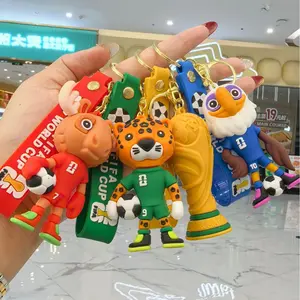 2026 World Cup Mascot Keychain Silicone Doll Pendant – Cute Soccer Fan Bag Charm Key Chain, Mini Collectible Accessory, Streetwear Style Match for Snapback Baseball Caps, Gift for Kids Adults Sports Fans
