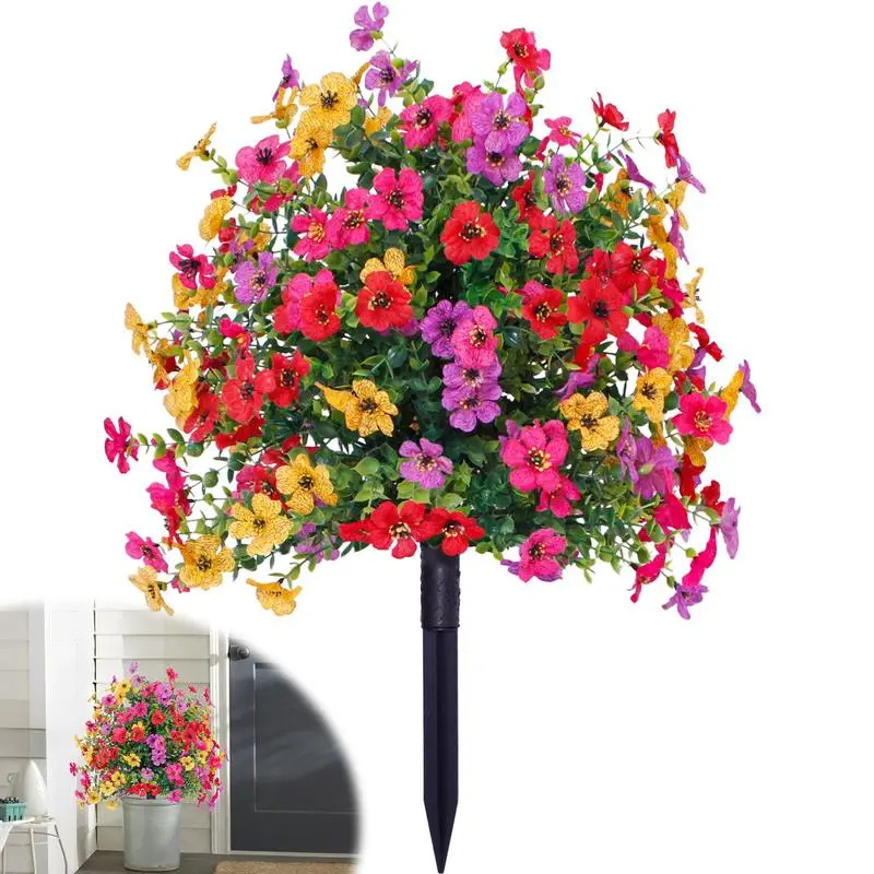 Generic Artificial Eucalyptus Flower Bouquet - 12pcs Assortment Set Artificial Flowers, 7-Head Floral Bouquet, Eucalyptus Branches Fake Plant, for Home Garden Decor, Table & Shelf Accent af-01