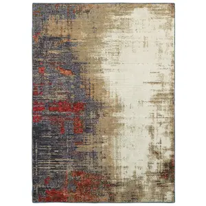 Oriental Weavers E8001A067253ST 2 x 8 ft.3 in. Evolution Contemporary Area Rug, Ivory