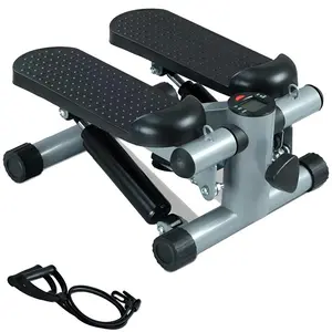 Mini Stepper for Home Workout - Stair Stepper Machine with Resistance Bands, Full Body Cardio and Toning Fitness Equipment for Small Spaces
