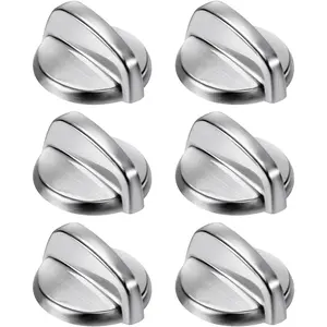 WB03T10325 Heavy Metal Knobs 6 Pack Fit for General Electric GE Cooktop Burner Range Control Knob -Replaces AP5690210 PS3510510 2691864 PS3510510 Burner Stove Knob