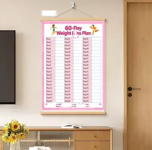 60-Day Pen Recoreding Chart with Adhesive Backing – Motivational Wall Sticker and Pen